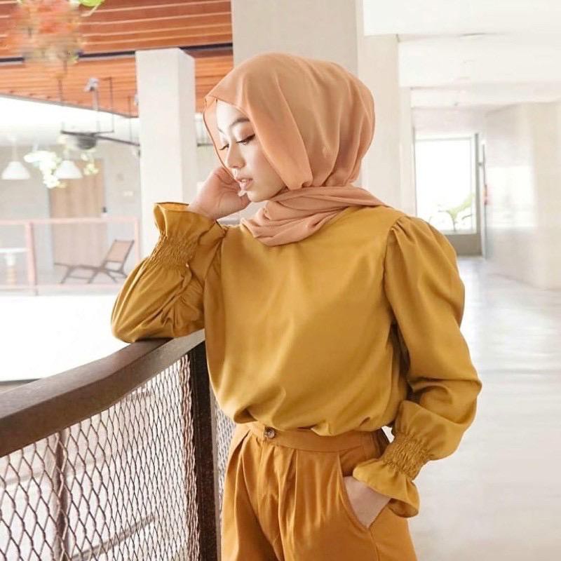 Meguri Blouse Pusatgrosir_solo/ Mosscrepe Polos Premium Termurah Hits Selebgram