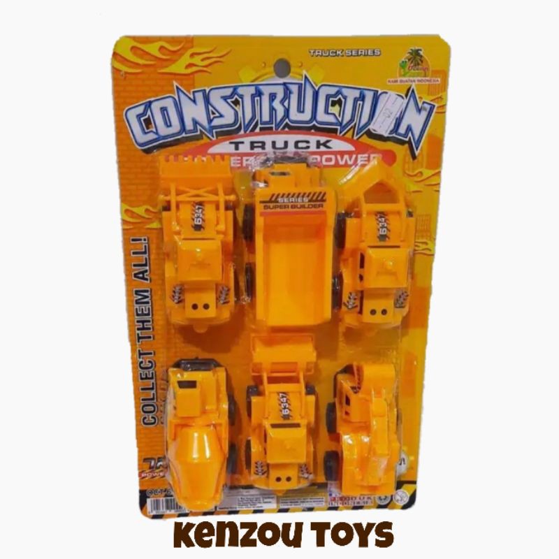 Mainan Mobil Truck Contruction 6 pcs plastik