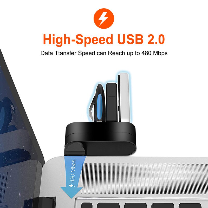 Hub Splitter 3 Port Usb 2.0 Kecepatan Tinggi Untuk Komputer / Laptop