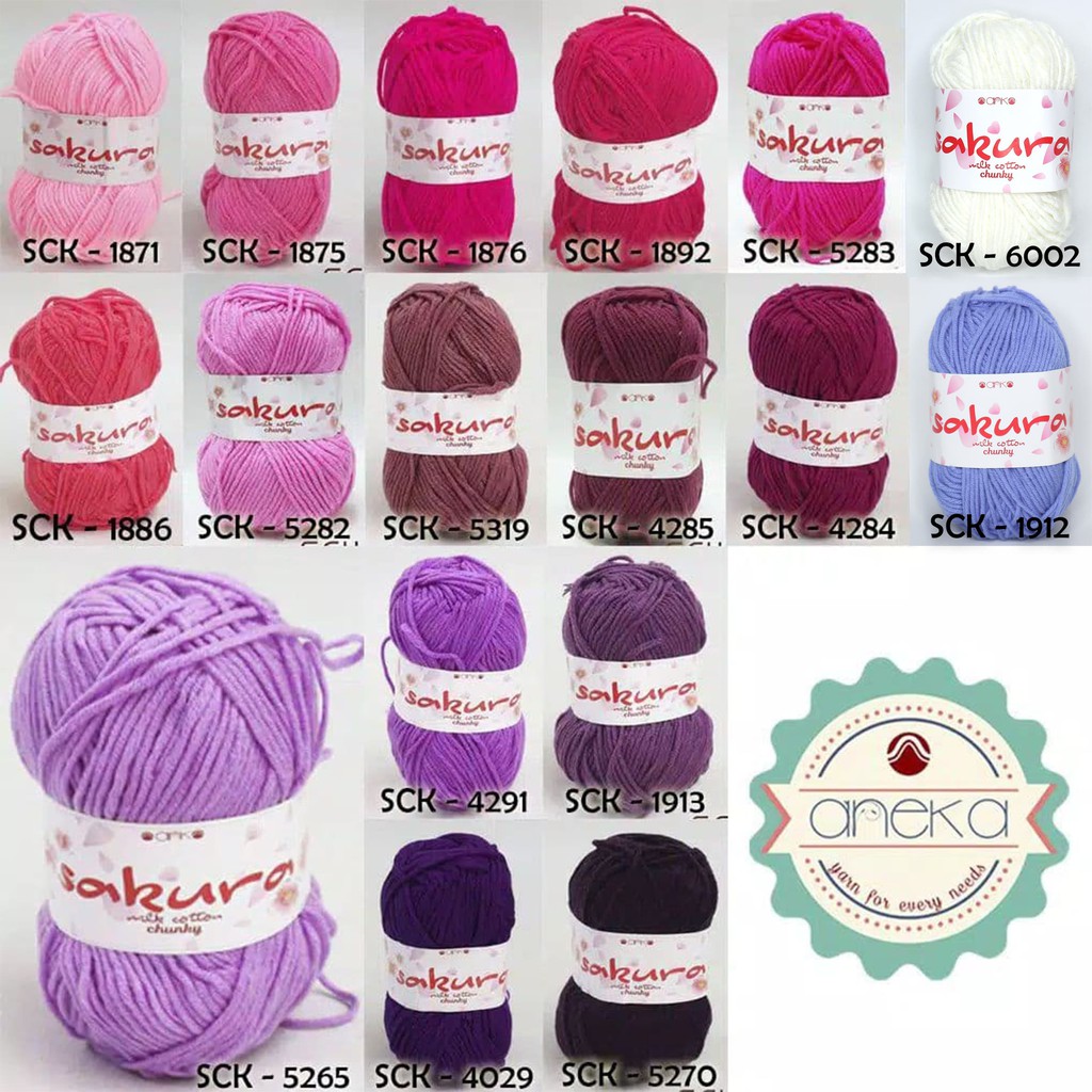 KATALOG Benang Rajut Bahan Katun Susu Sakura Milk Cotton KATALOG Benang Rajut Bahan Katun Susu Sakura Milk Cotton