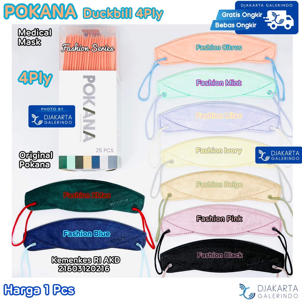 Masker POKANA Duckbill 4Ply Medical Mask - Fashion Series