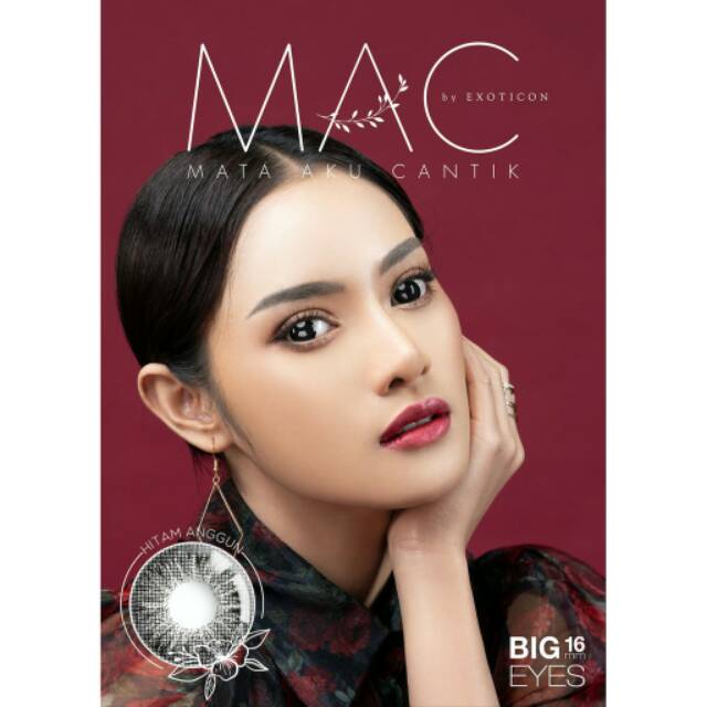 X2 Mac Mata Aku Cantik Softlens Exoticon Normal Hitam Anggun Abu Ayu Coklat Manis Biru Jelita