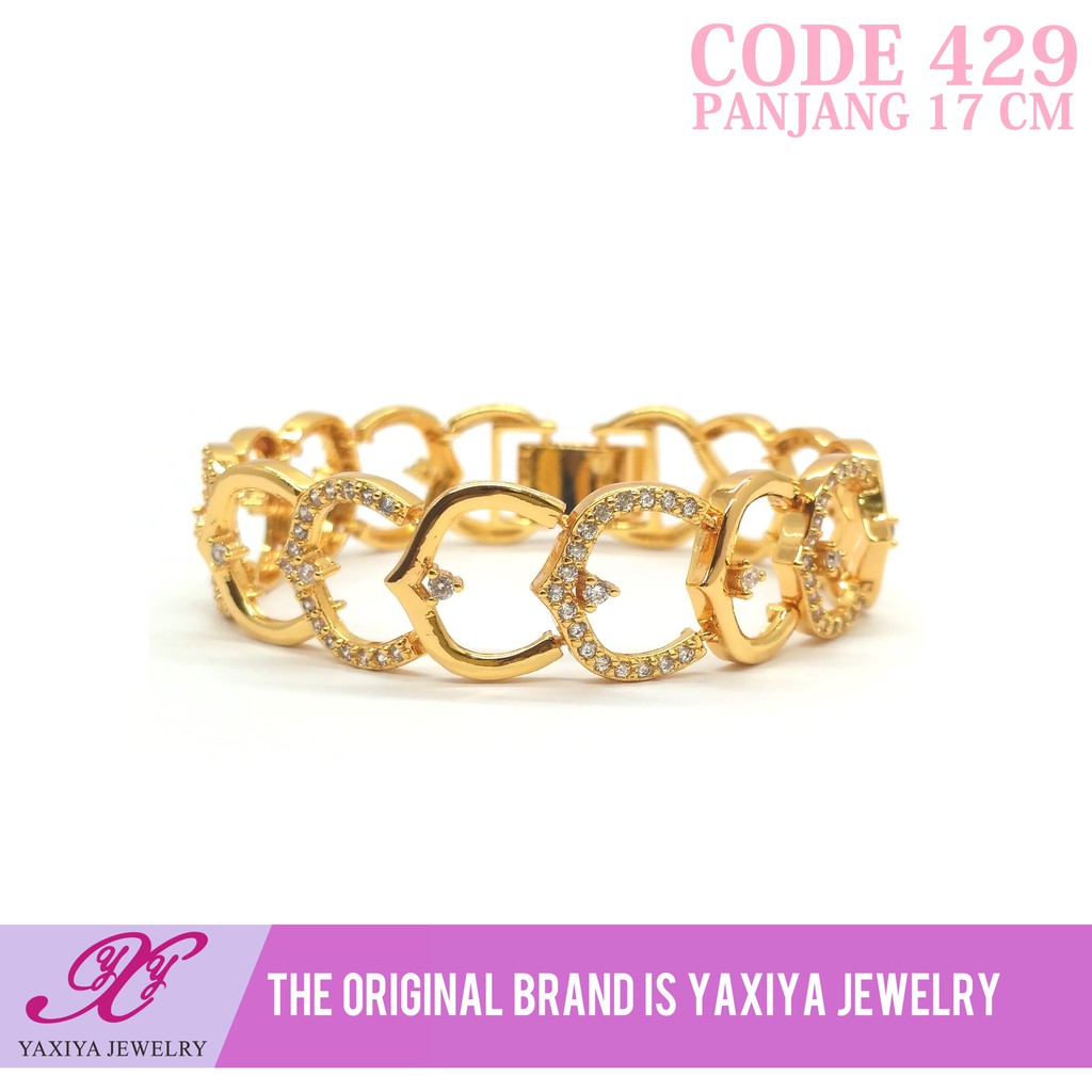 

Gelang Lapis Emas Permata Perhiasan Imitasi Gold 18K Yaxiya Jewelry 429