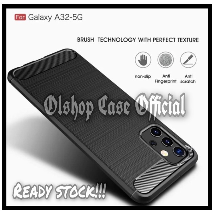 Samsung A32 2021 Case Carbon Armor ShockProof Cover Silicone Casing