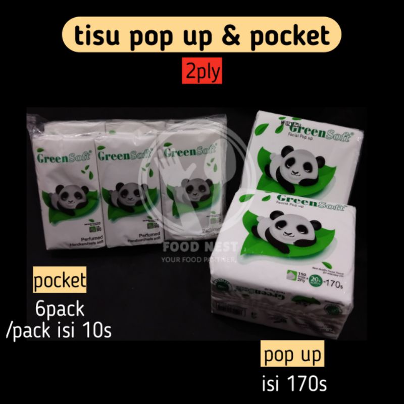 TISU TISSUE POCKET POKET TISUE POP UP TISU RESTO 2 PLAY 2PLY 2PLAY 170 SHEETS 6 PACK TISSUE TISUE TISSU TISU