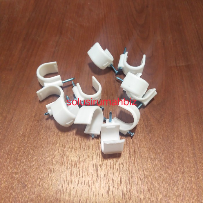 per 10 pcs klem kabel 17mm paku beton ukuran 17 mm clamp cable