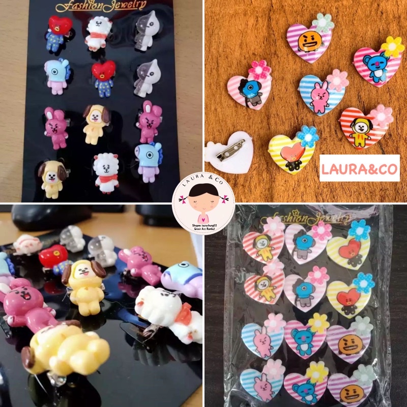 Bros Pin Bt21 karakter bts 12pc grosir lusinan termurah