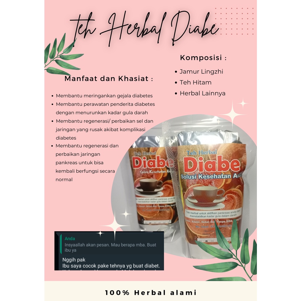 

Teh Herbal Diabe, Teh untuk Penderita Diabetes