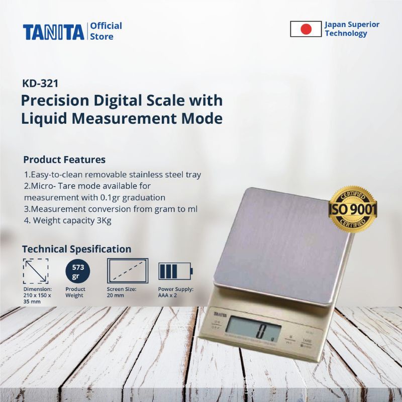 Tanita Timbangan Dapur KD-321.3 Digital Kitchen Scale