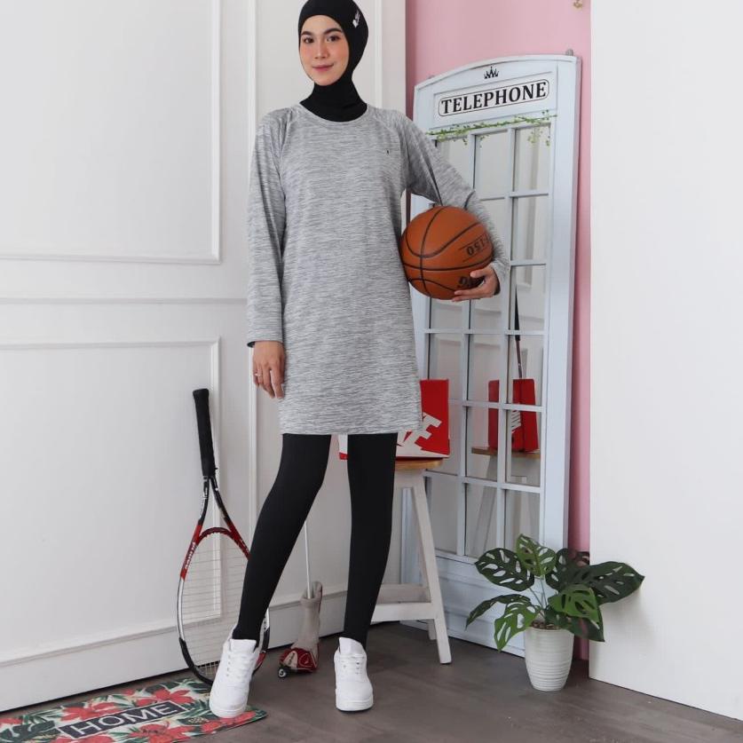 Diskon Gembira Baju Pakaian Kaos Tunik Tunic Sport Sporty Olahraga Wanita Cewek Muslim Muslimah Leng