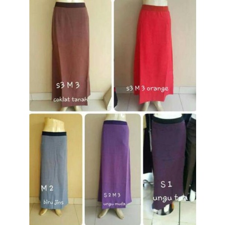 Rok Pola A Line Rok Kerja Pinggang Karet