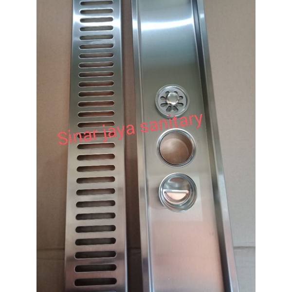 Smart floor drain panjang 80cm stainless stell 304 / saringan pembuangan air stainless / floor drain panjang stainless