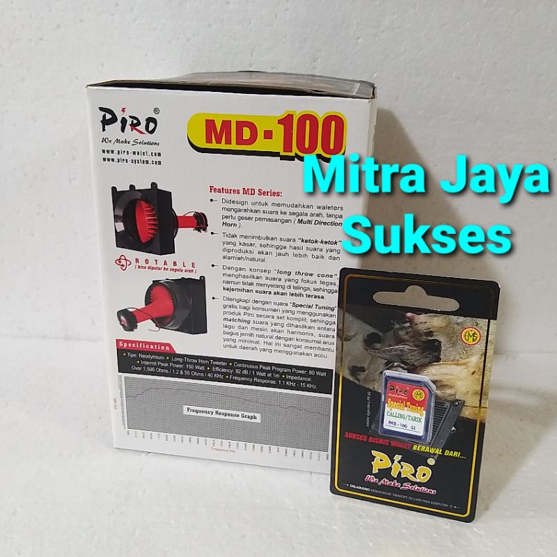 PAKET Tweeter Panggil Putar Piro MD 100 + Suara Panggil Piro MD 100