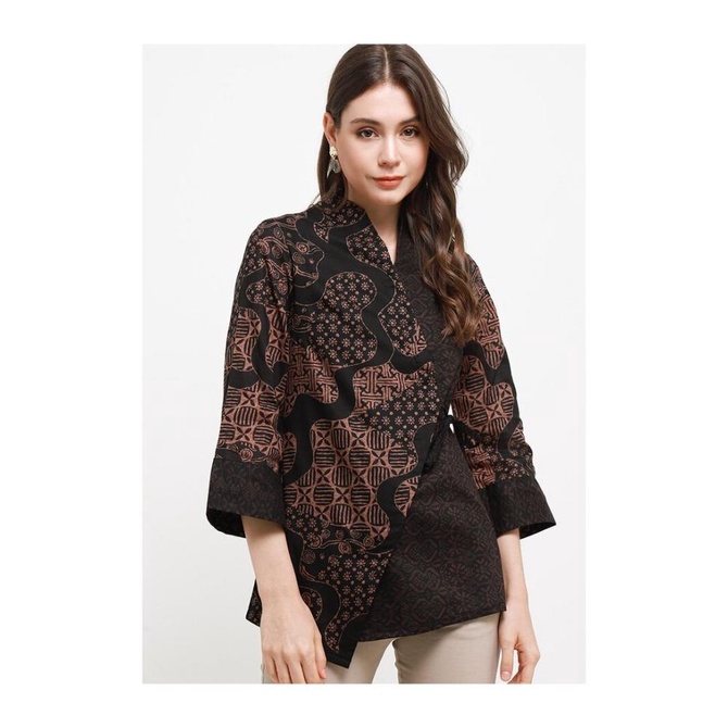 Arjuna Weda Blouse Batik Tambal 2 - Hitam Termurah