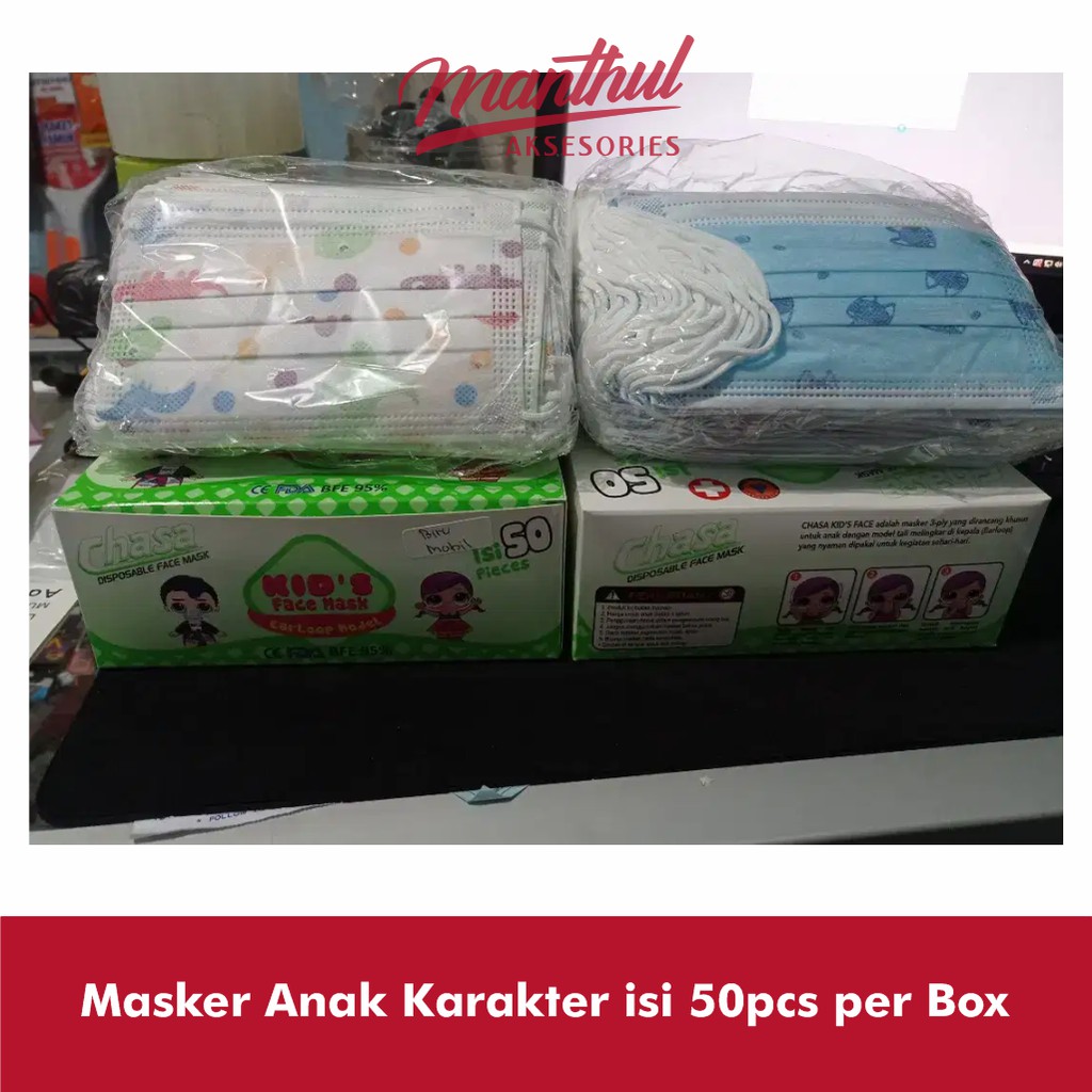 Masker Anak Karakter isi 50pcs per Box