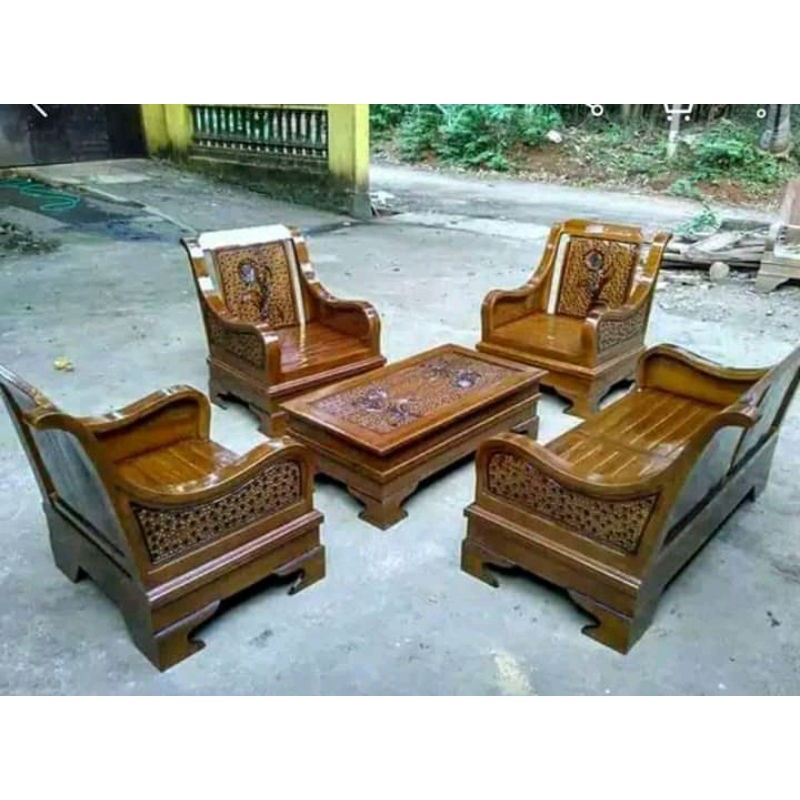 TERMURAH kursi tamu minimalis jati asli | set kursi tamu 2111 + meja full kayu jati