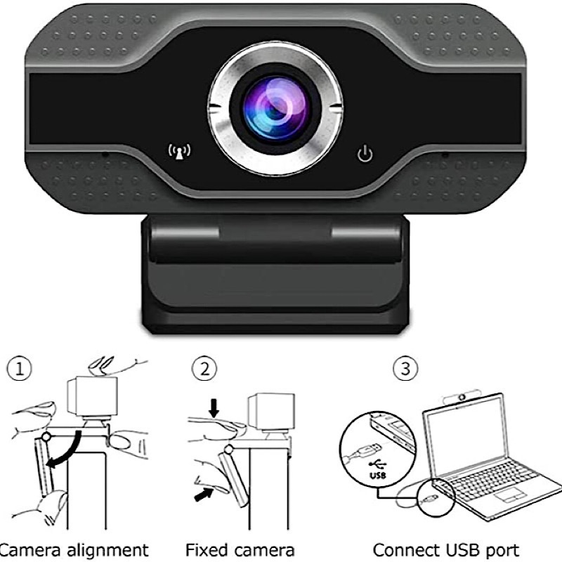 【COD】1080P USB Webcam Kamera With Microphone Full HD Bisa Berputar 360 derajat Web Camera Meeting Camera for PC Computer Desktop