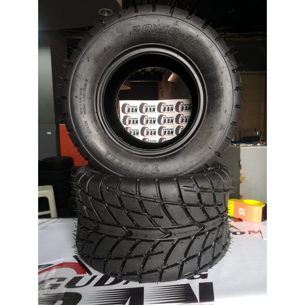 Ban ATV Ring 10 TAPAK ASPAL ukuran 20x10-10 Tubelees