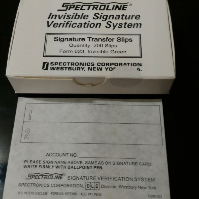 

Kertas Tanda Tangan buku Tabungan Invisible Signature Spectroline