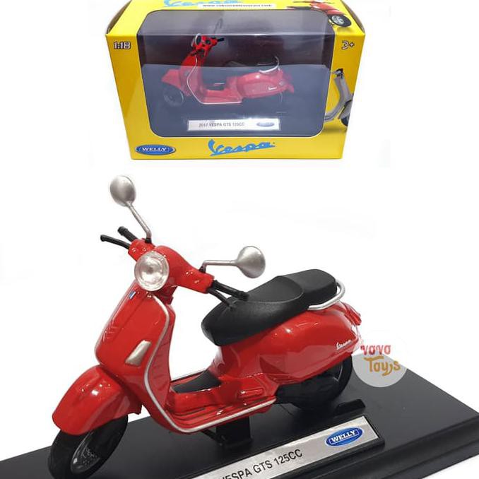Welly 1/18 2017 Vespa Gts 125Cc Red - Termurah 
