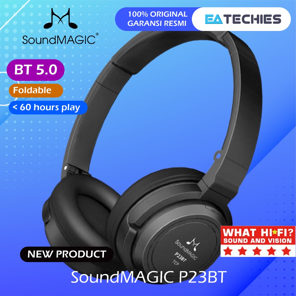 SoundMAGIC P23BT Foldable Wireless Bluetooth 5.0 Headphone Headset Music Gaming