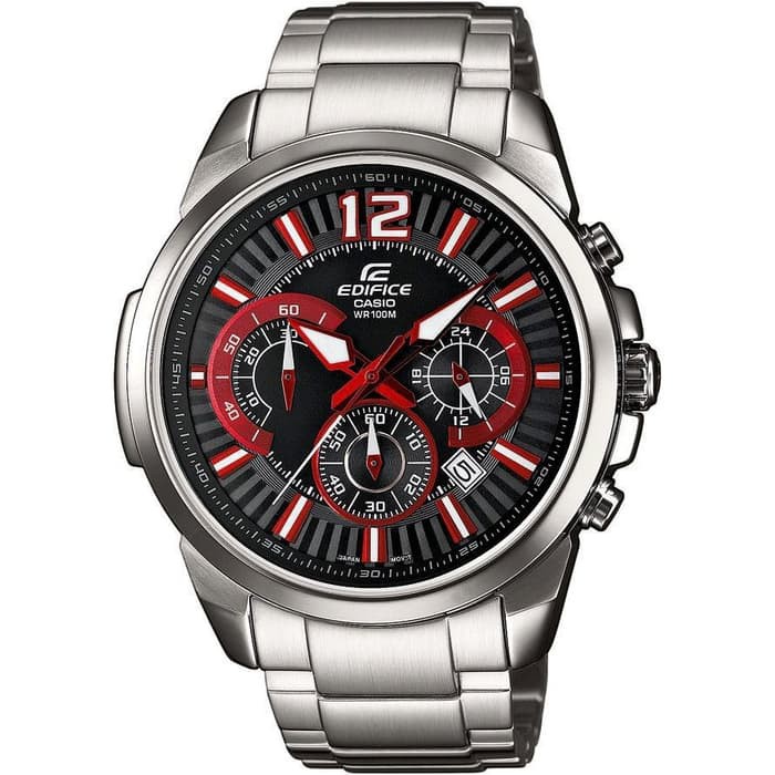 Casio Edifice Jam Tangan Pria Silver Rantai EFR-535D-1A4 Original