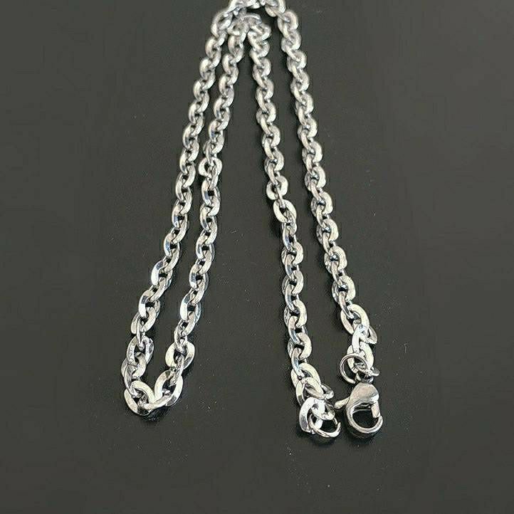 Kalung titanium 100% anti luntur/ anti karat model Nuri kaca warna silver