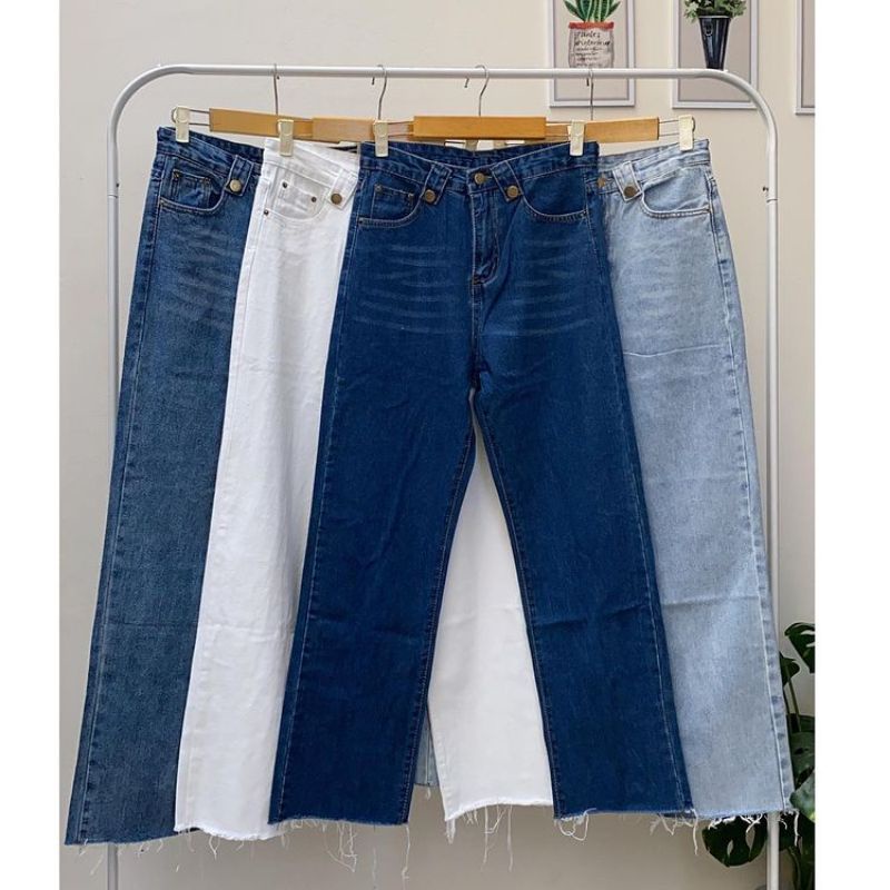 IMPORT BANGKOK QULOT UNFINISHED FLARED JEANS