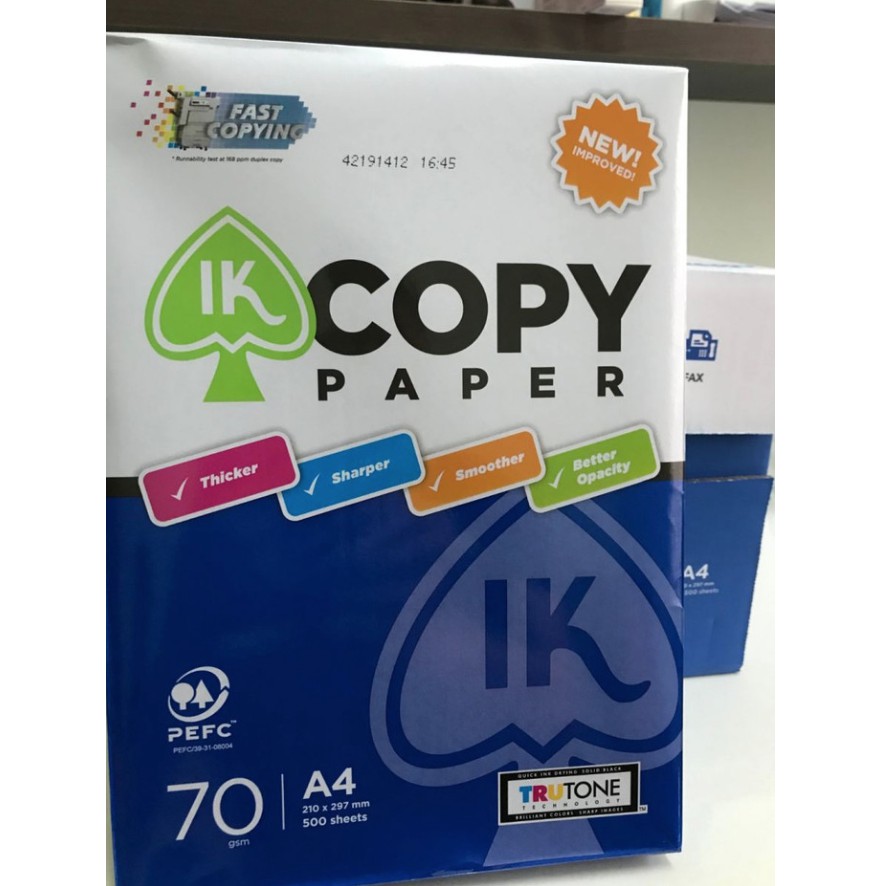 Jual Kertas HVS IK COPY PAPER 70gsm A4 (Putih) 1 Dus (5rim) Indonesia