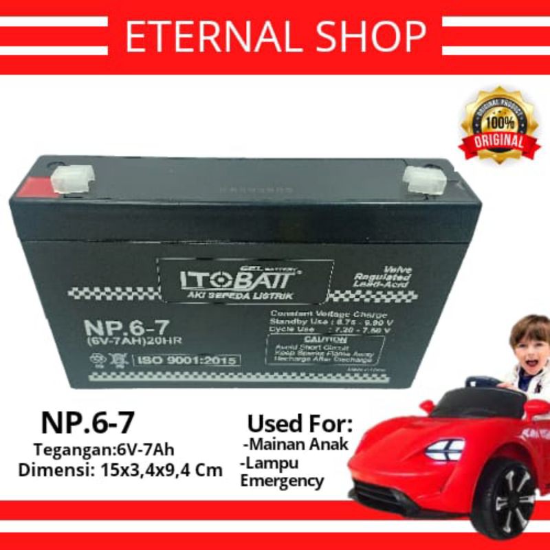 Np.6-7 aki mainan aki 6V 7Ah Aki lampu emergency