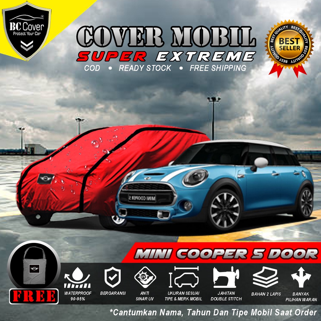 Body Cover Mobil Mini Cooper 5 Door Outdoor Waterproof / Sarung Mobil Mini Cooper 5 Pintu Waterproof / Selimut Tutup Penutup Mantol Kerudung Mantel Mobil Mini Cooper 5 Door Waterproof Outdoor Anti Air