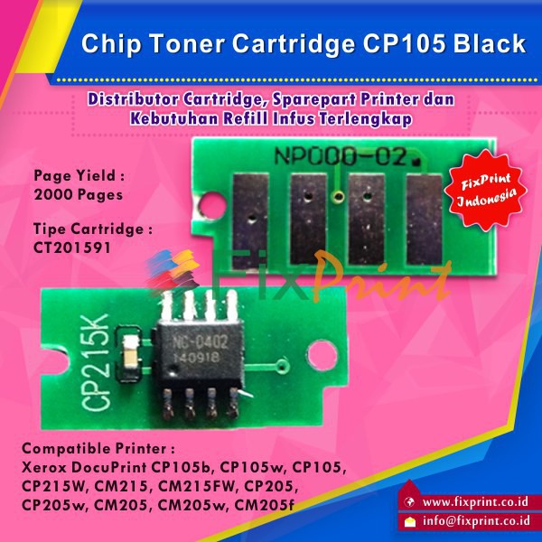 Chip Cartridge Xerox CP105 CP205 CM205 CM215 CP215 Black Murah