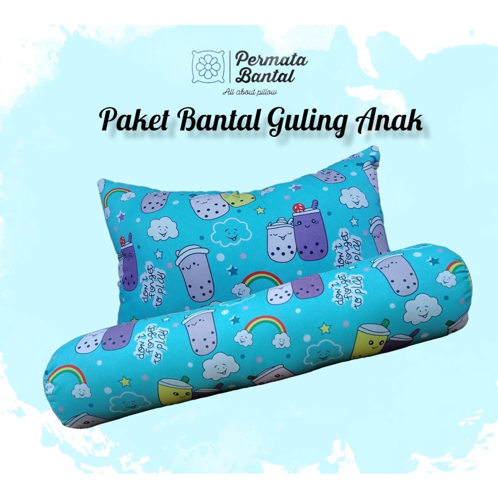 [PROMO] PAKET Bantal Guling ANAK Karakter Full SILIKON Bisa dicuci