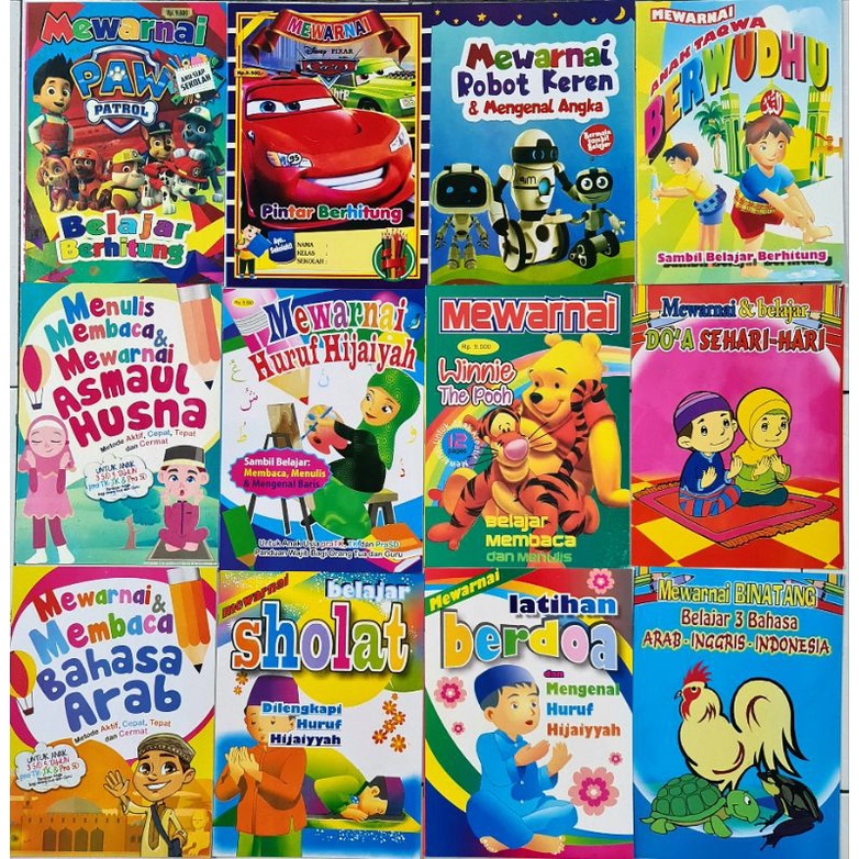 BUKU MEWARNAI MOTIF ANAK COWOK UKURAN BESAR ( 29 X 21 CM ) KERTAS HVS