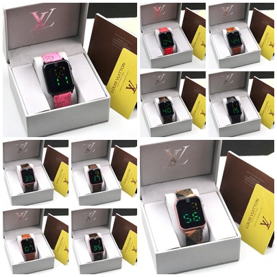 READY STOK LAGI JAM TANGAN WANITACEWEK MURAH LV DIGITAL TALI KULIT GR46