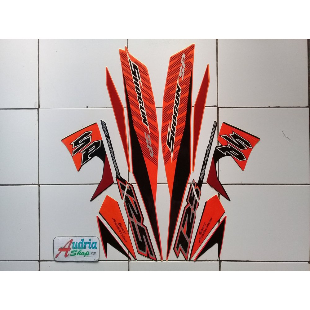 Variasi Striping Stiker Motor Suzuki Shogun Sp 125 2008 Hitam-Orange