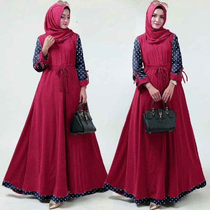 ( COD ) Baju Gamis Wanita Terbaru Malova Dress polka