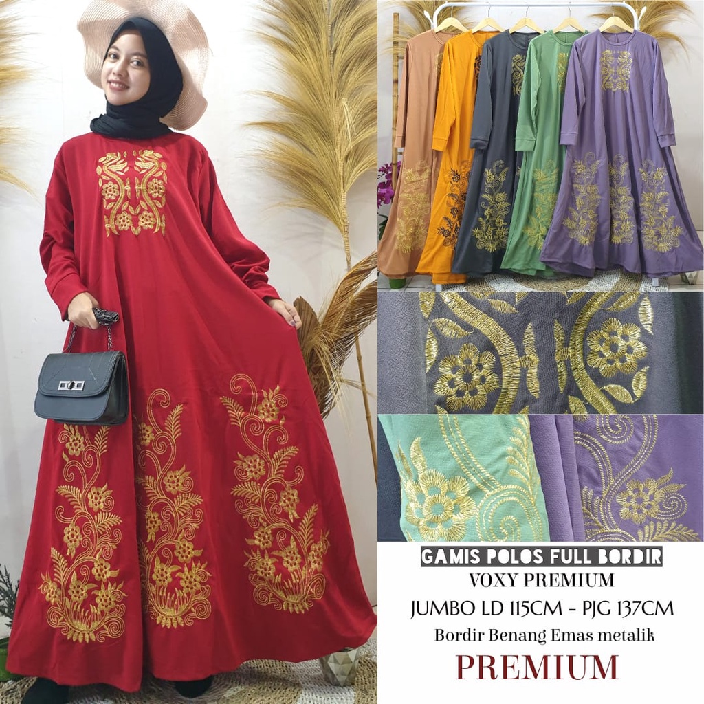 Gamis Fashion Bordir Batik Mewah motif 888 ( Real Pic ) Gamis Jumbo Bordir Cantik Premium XXL-XXXL L