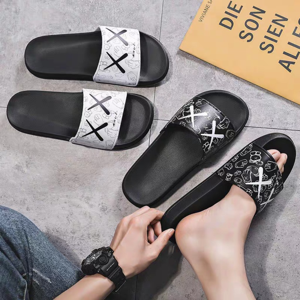 Sandal pria Slide slop karet XX terbaru Sendal Flat Cowok Slop