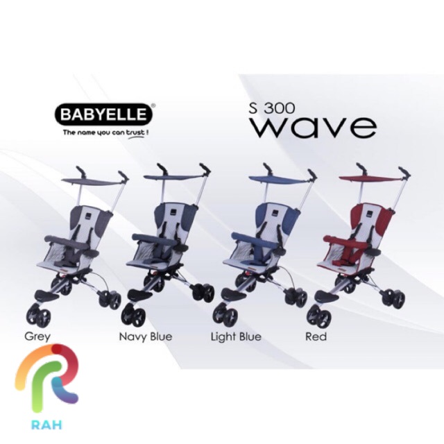 stroller travelling cabin size roda tiga kereta dorong bayi Babyelle wave S300