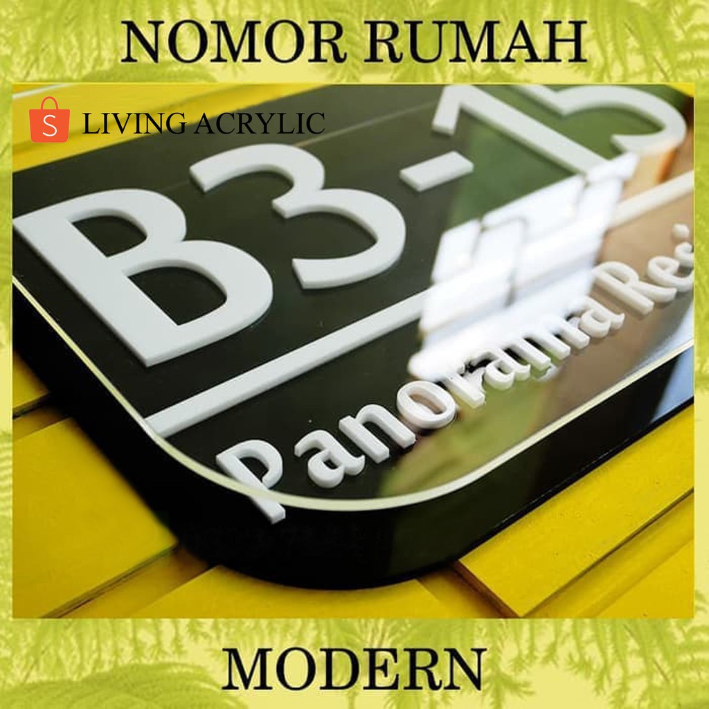 [BEST SELLER] Nomor Rumah Acrylic 3 Lapis Warna Timbul Dekorasi Hiasan Dinding Akrilik 4.9