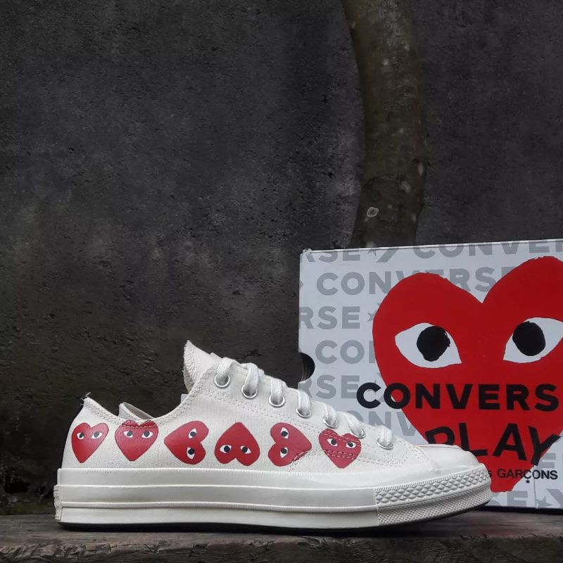 Converse 70s x CDG PLAY off white multiple hearts low BNIB (sz 42.5) ori 100%