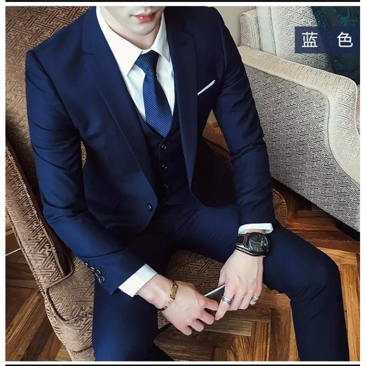 NIKAYU SETELAN BLAZER PRIA SLIMFIT KERJA NIKAH WISUDA NEW MODRIC NAVY 5IN1 SINGLE BUTTON SPECIAL