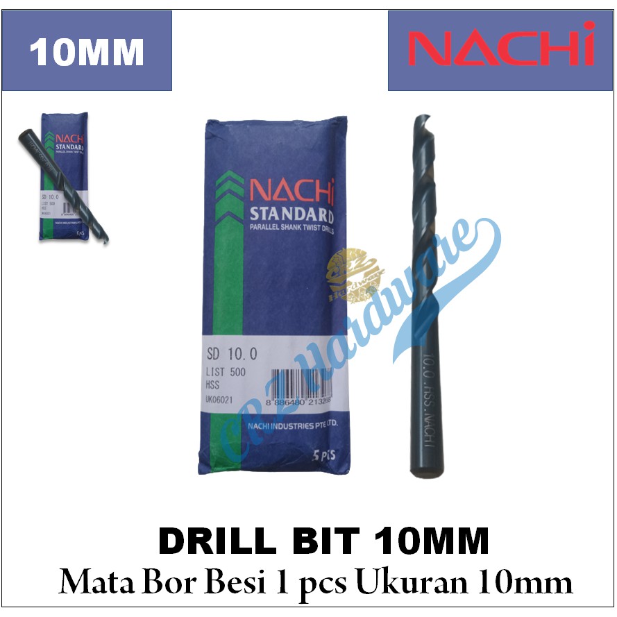 Mata Bor Besi 10mm Twist Drill Baja Aluminium NACHI ORIGINAL