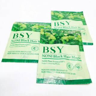 BSY NONI BLACK HAIR MAGIC SHAMPOO PEWARNA HITAM PIKOK CAT  