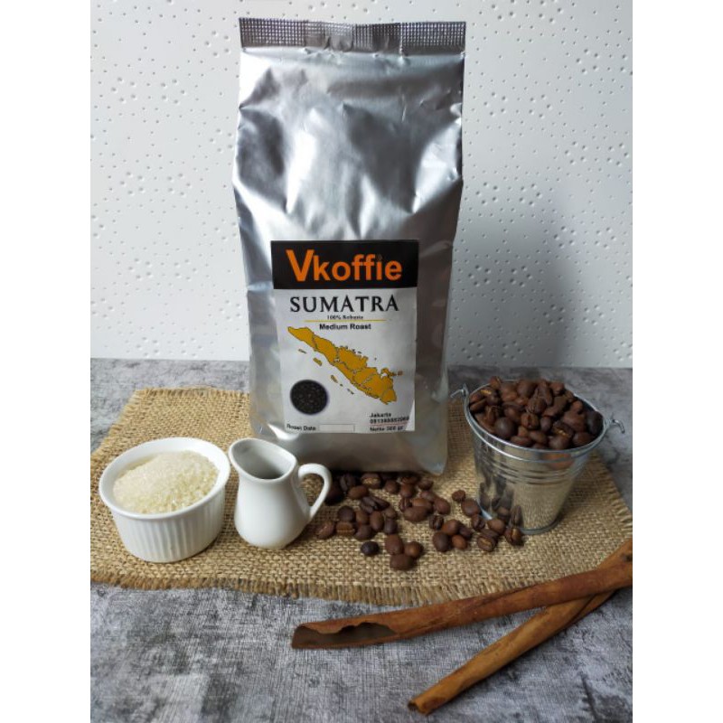 

Vkoffie Roasted Bean Robusta Sumatra 500gr