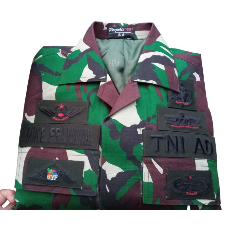 baju pdl wool tni puring dan pengeras