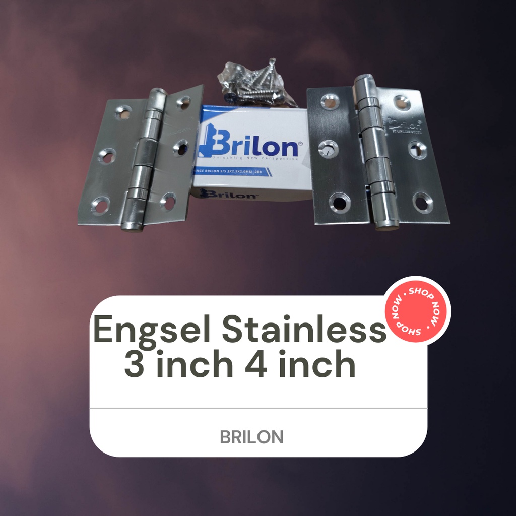 (Brillon) Engsel Pintu Stainless Engsel Kupu Stainless Engsel Pintu 3 inch Engsel Pintu 4 inch