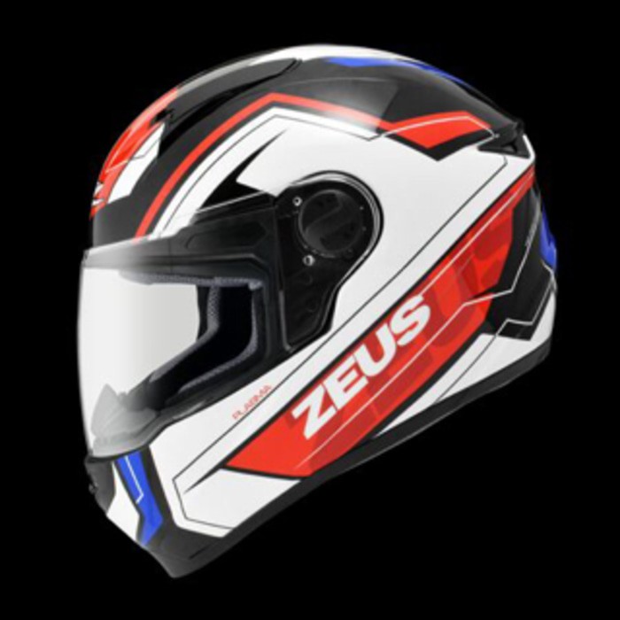 ZEUS 811 MODEL PLASMA WARNA WHITE RED BLUE PUTIH MERAH BIRU HELM FULLFACE IMPOR