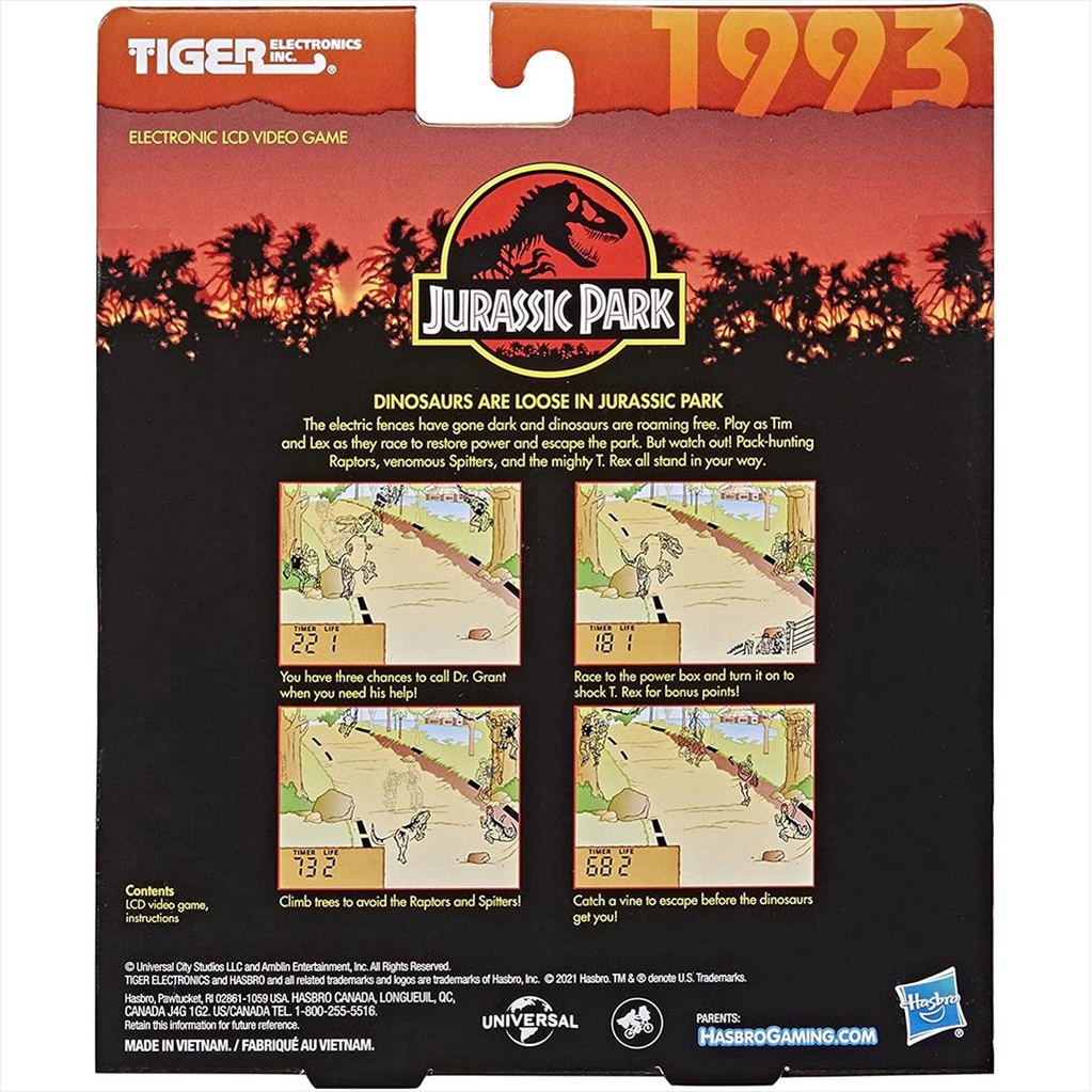 Hasbro Video Game F2838 Jurassic Park Edition Tiger Electronics